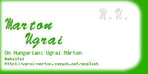 marton ugrai business card
