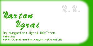 marton ugrai business card